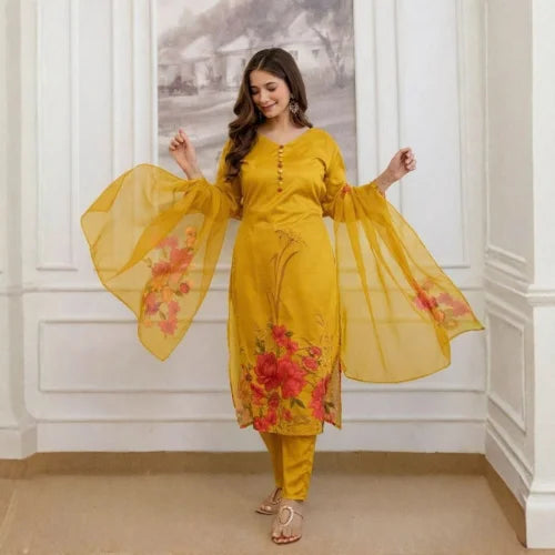 Heavy Soft Assam Silk Printed Suit Set