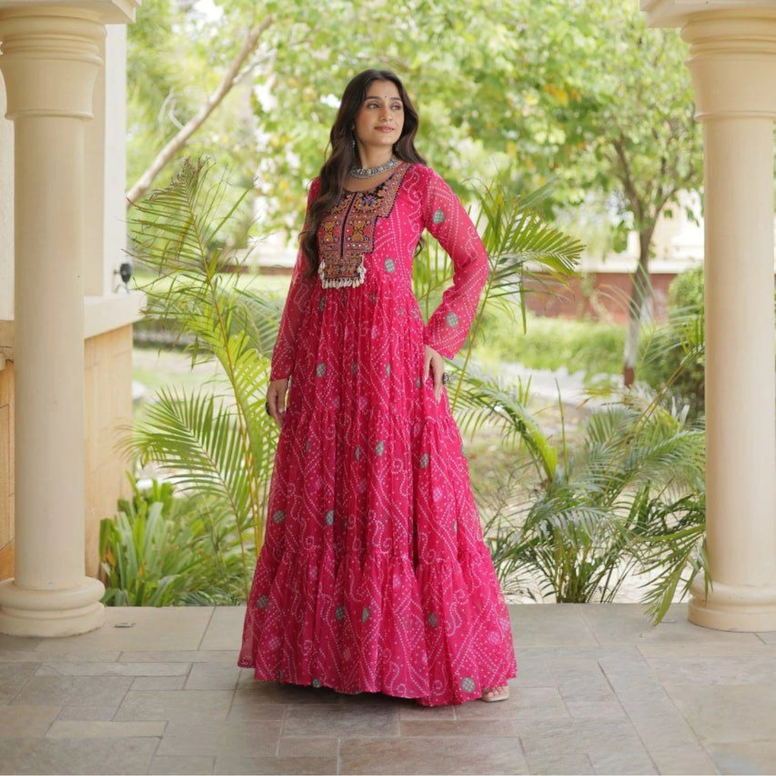 Meher Bandhani Anarkali Gown