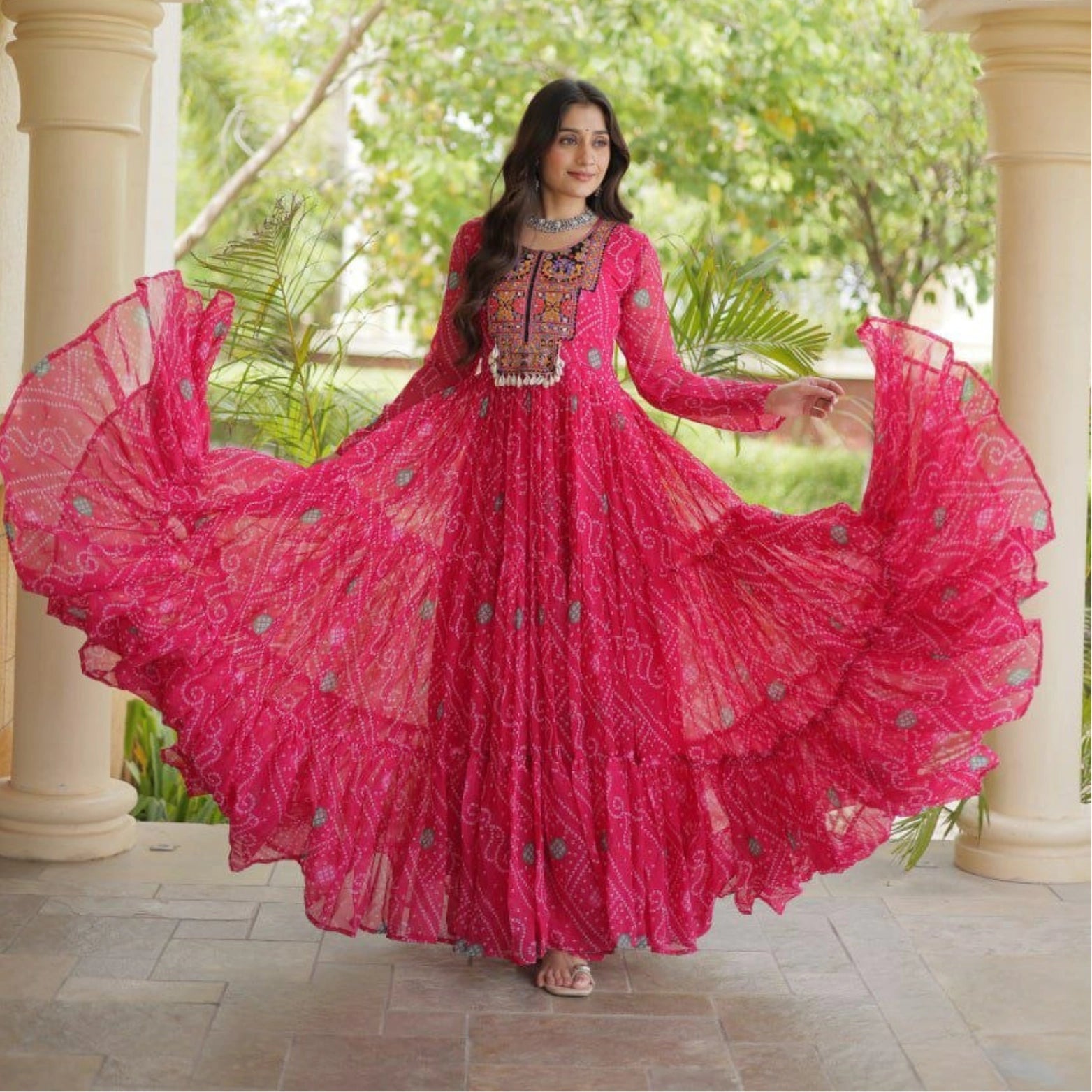 Meher Bandhani Anarkali Gown