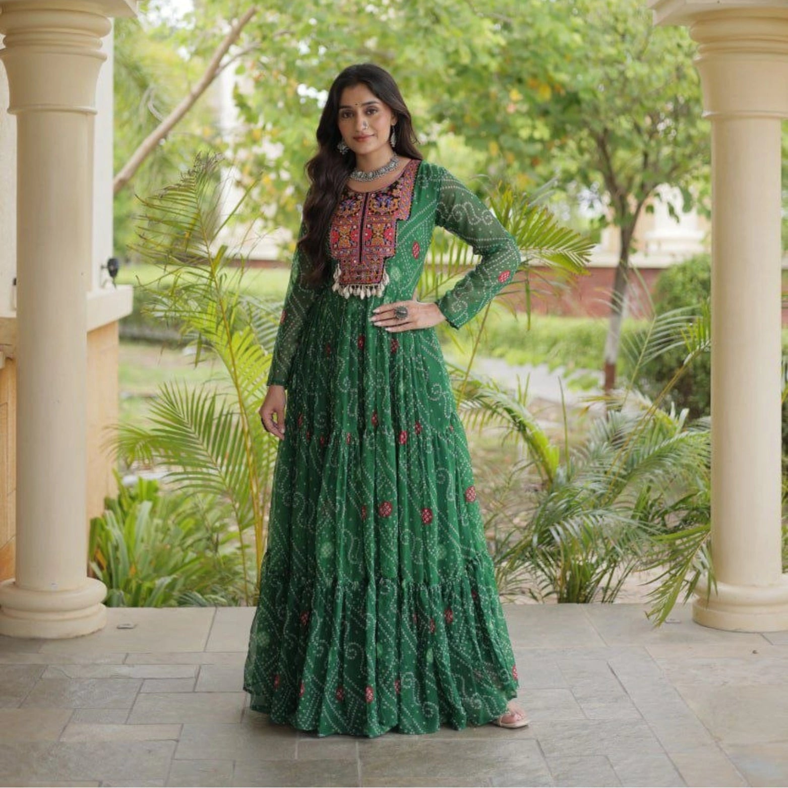 Meher Bandhani Anarkali Gown