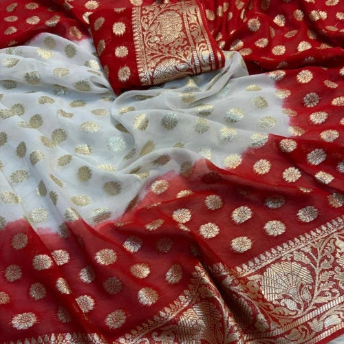 Riwaaz Red Jacquard Saree