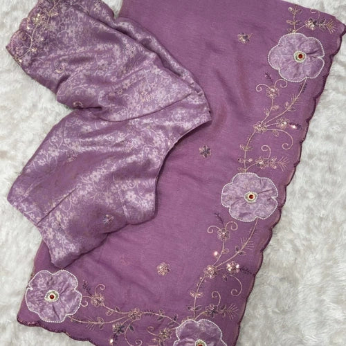 Ruhani Appliqué Chiffon Saree