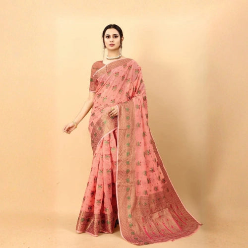 Meenakari Grace Muga Cotton Saree
