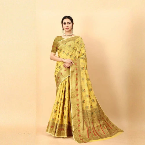 Meenakari Grace Muga Cotton Saree