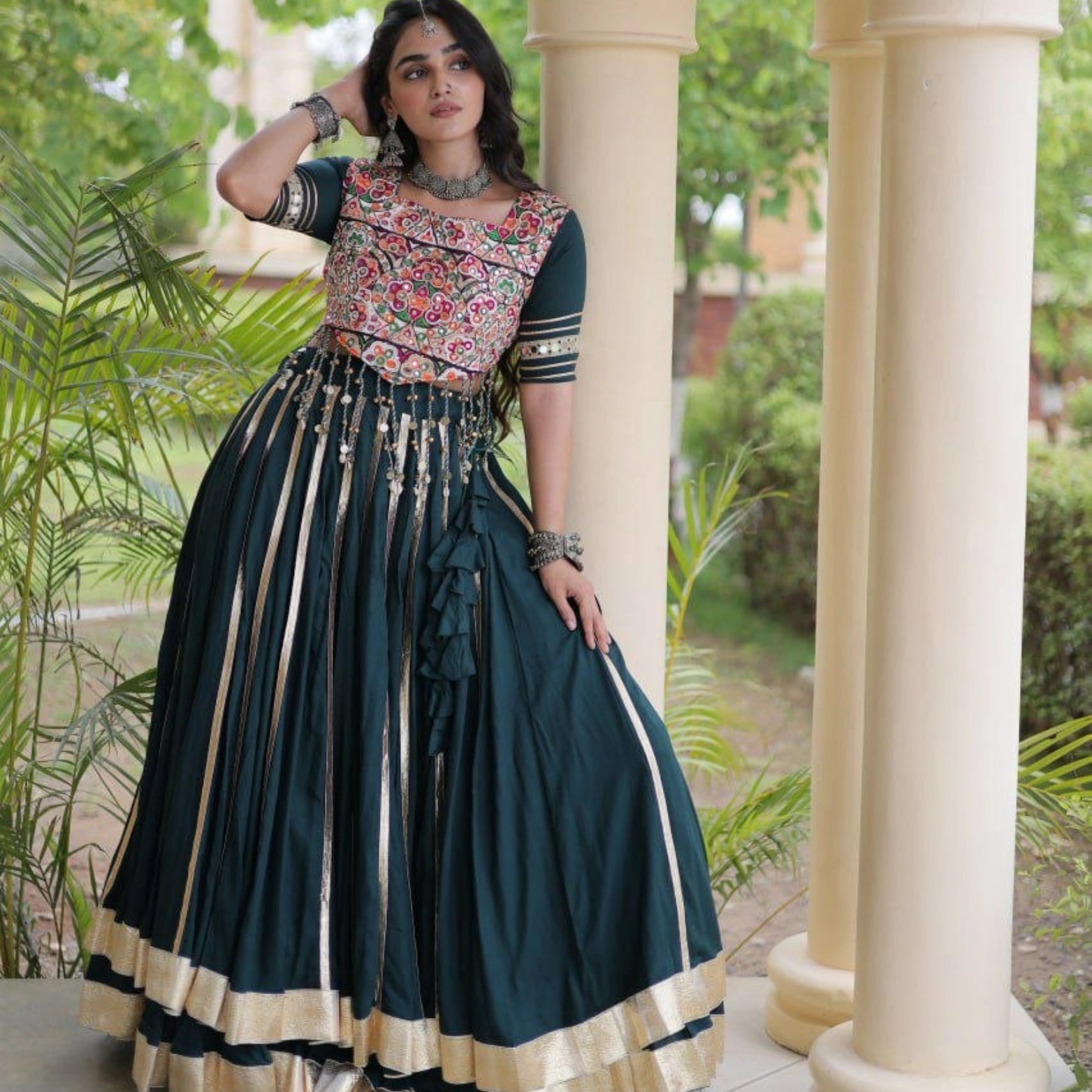 Noor Gota Patti Double-Ghera Lehenga Set