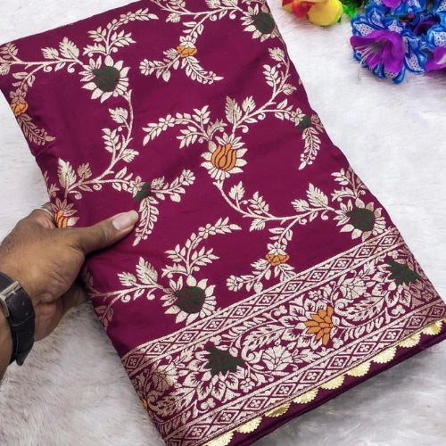 Flower Valley Meenakari Dolla Silk Saree