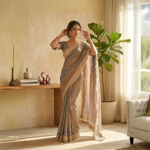 Maharani Royale Moss Satin Saree