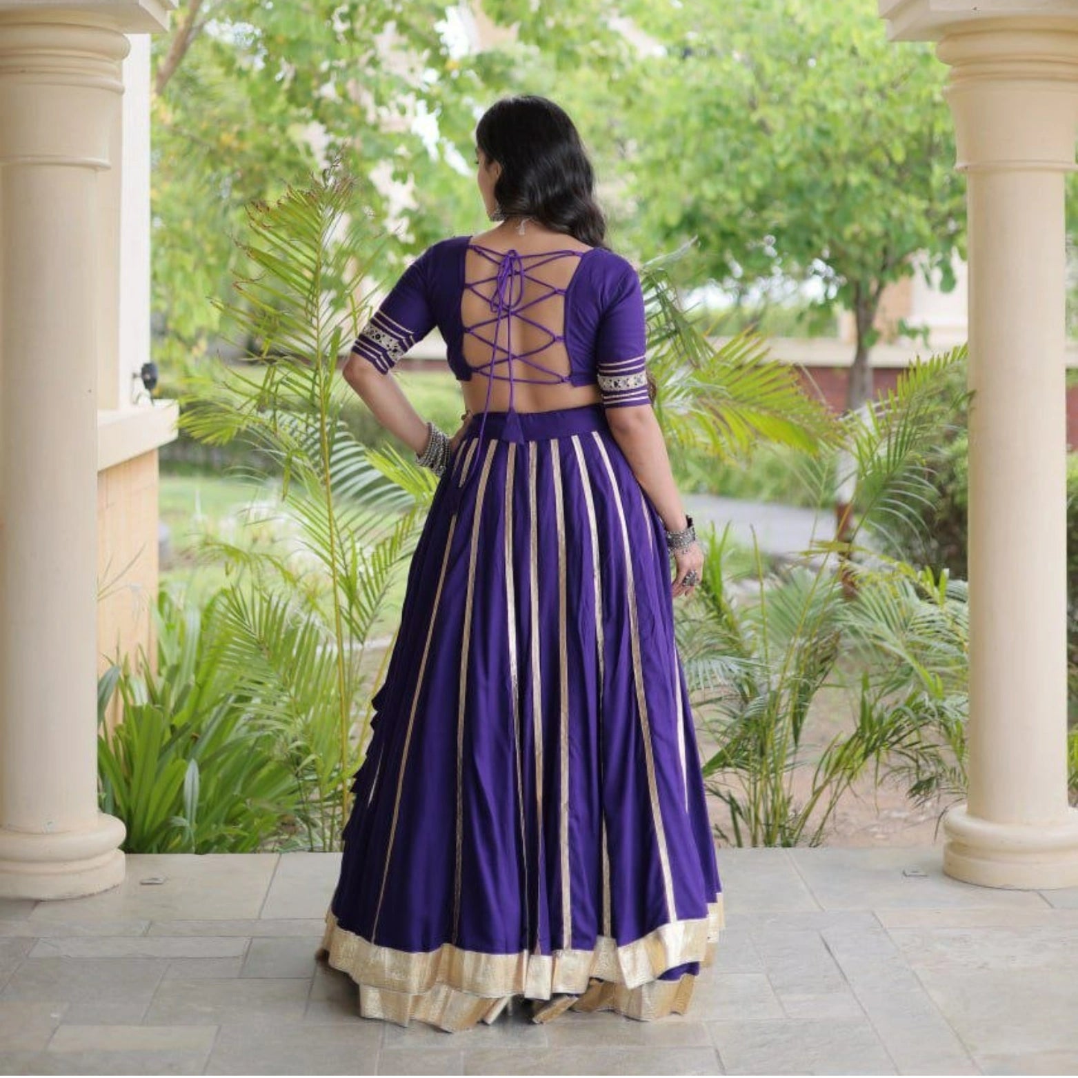 Noor Gota Patti Double-Ghera Lehenga Set