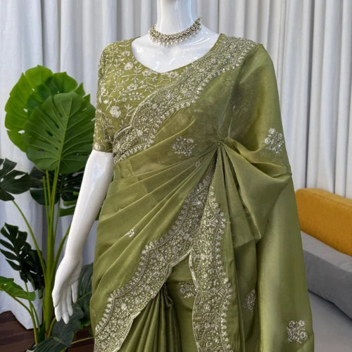 Zareen Olive Luxe Saree