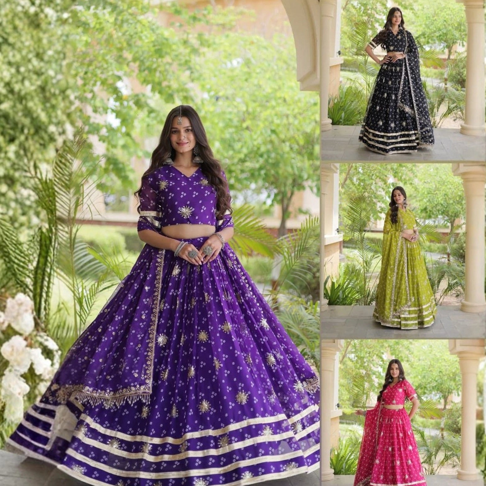 Riwaayat Bandhej Zari Lehenga Set
