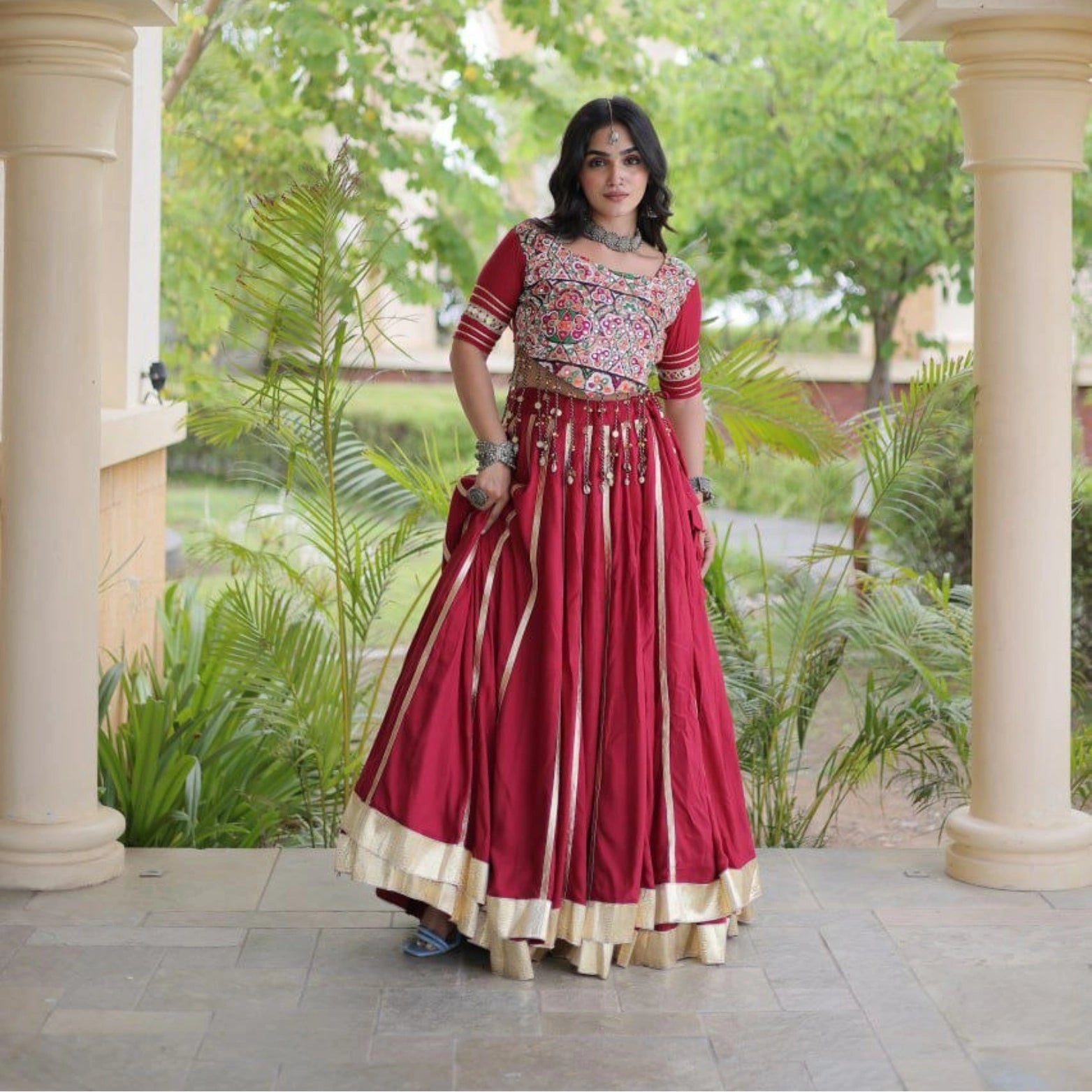 Noor Gota Patti Double-Ghera Lehenga Set