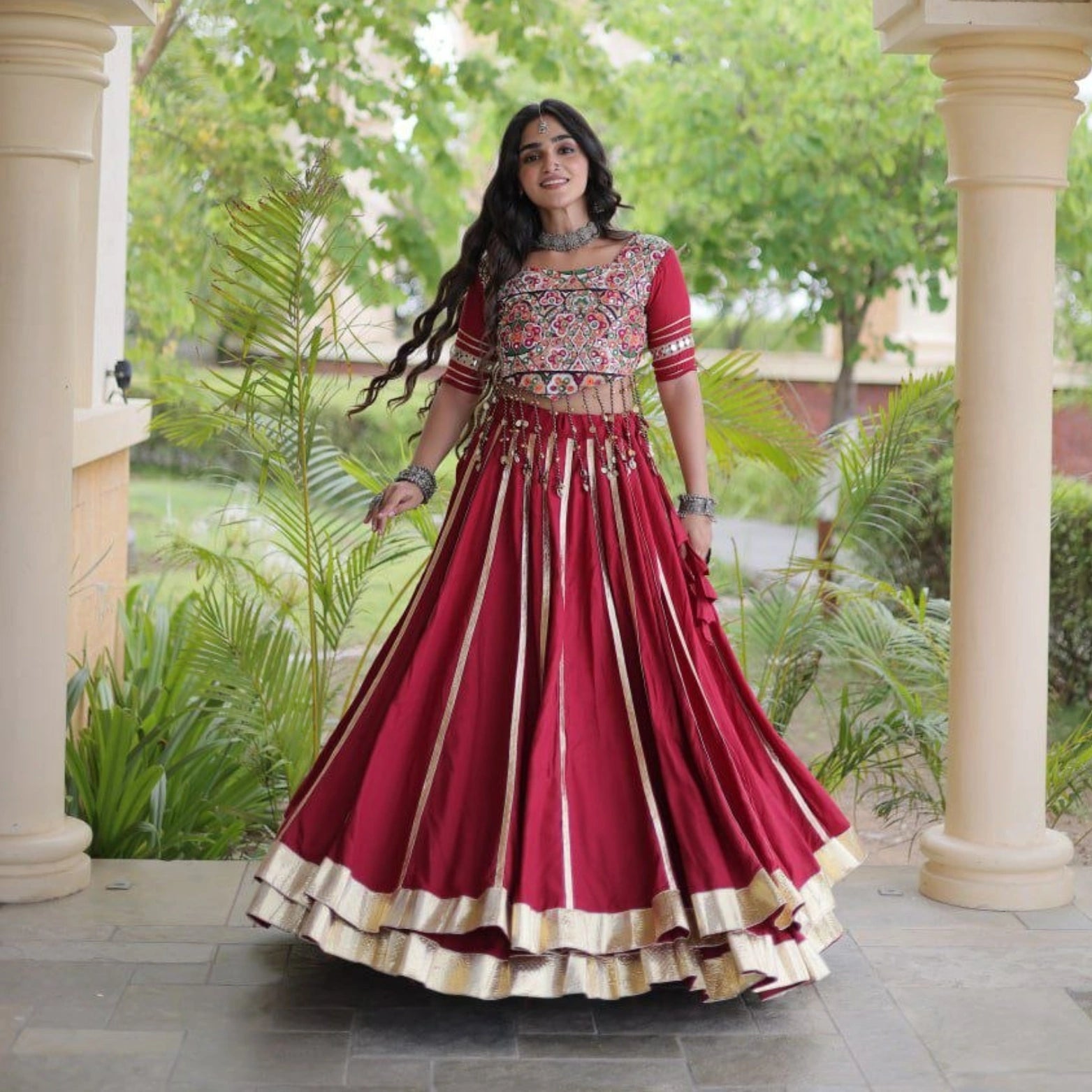 Noor Gota Patti Double-Ghera Lehenga Set