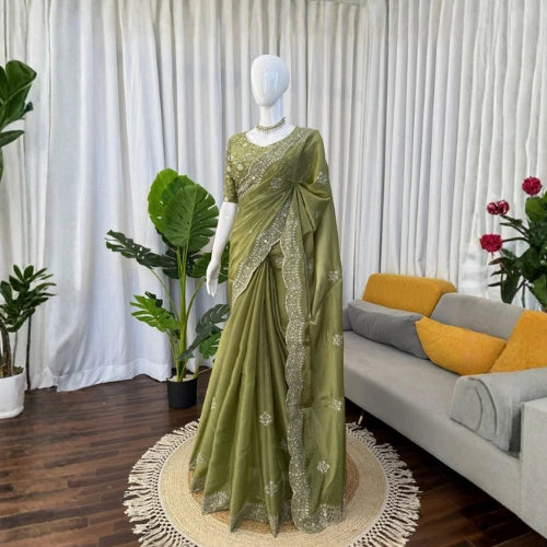 Zareen Olive Luxe Saree