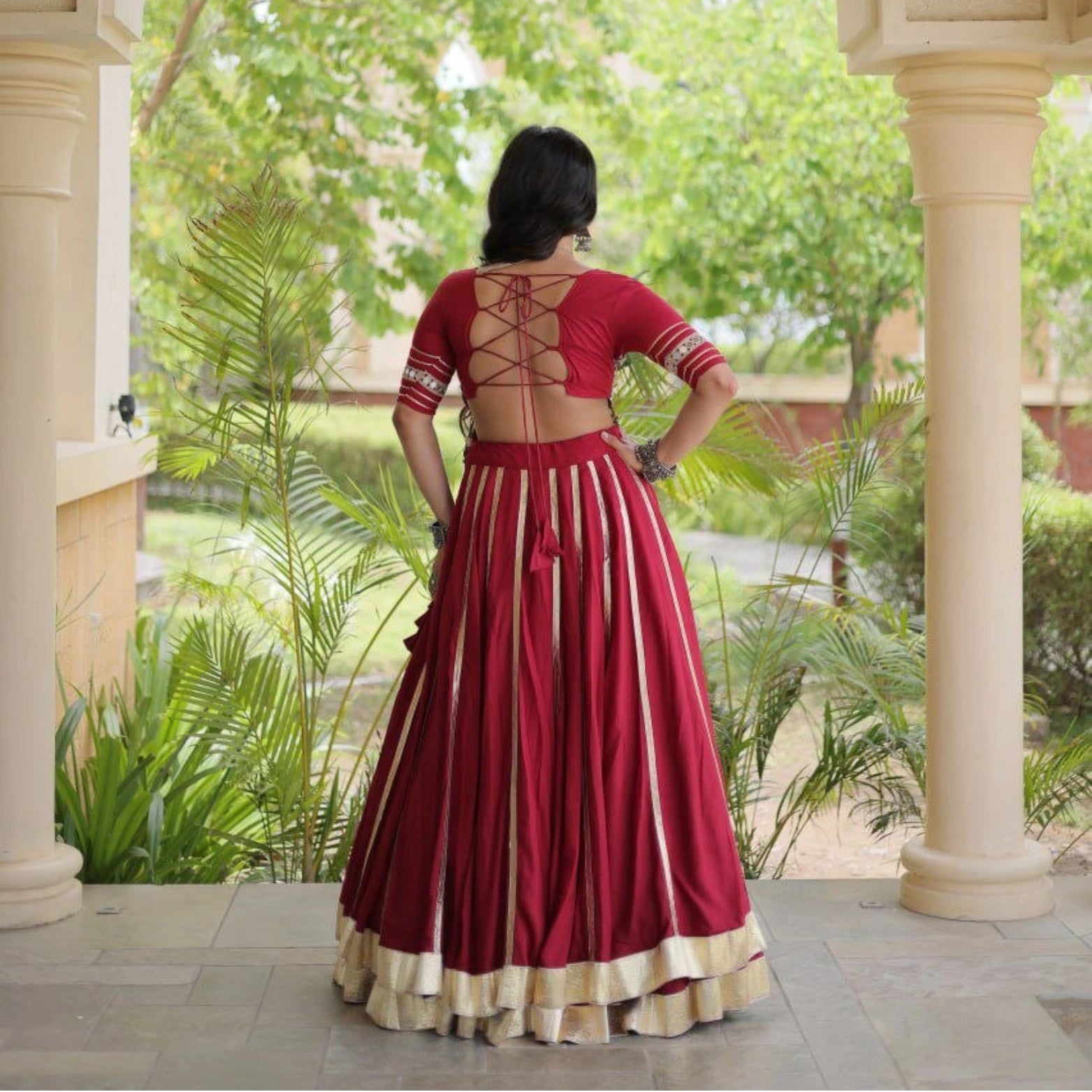 Noor Gota Patti Double-Ghera Lehenga Set