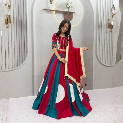 Aabha Gamthi Multicolour Kali Lehenga Set