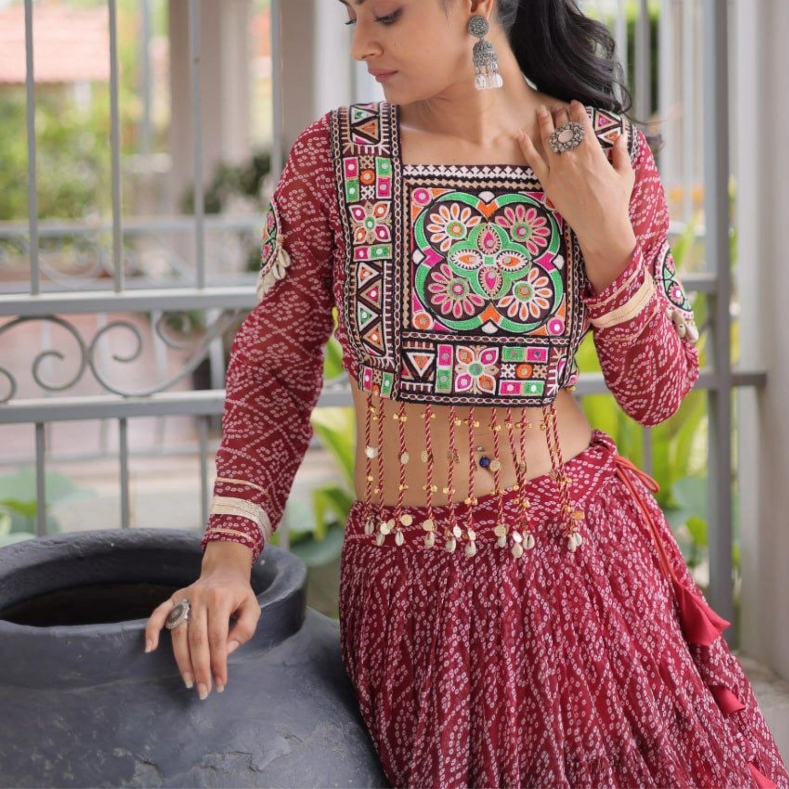 Meher Bandhani Kutchi Lehenga Set