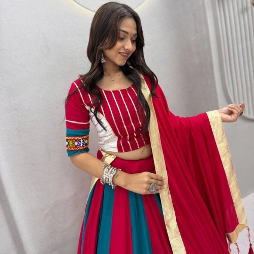 Aabha Gamthi Multicolour Kali Lehenga Set