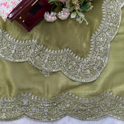 Zareen Olive Luxe Saree