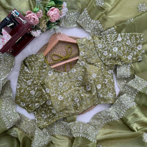 Zareen Olive Luxe Saree