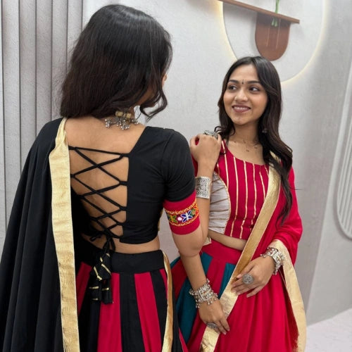 Aabha Gamthi Multicolour Kali Lehenga Set