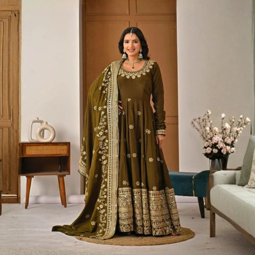 Vichitra Silk Anarkali