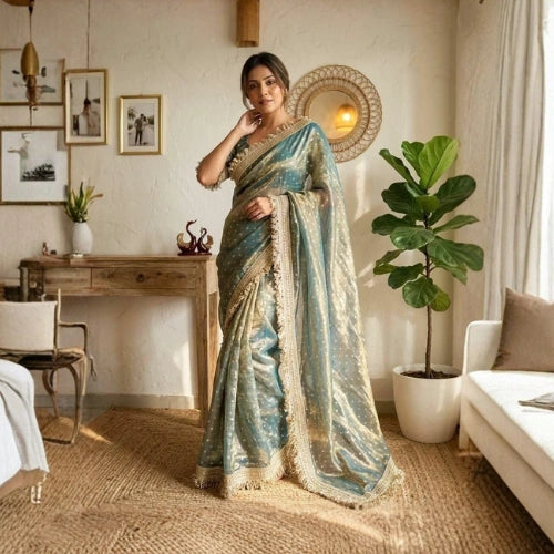 Maharani Royale Moss Satin Saree