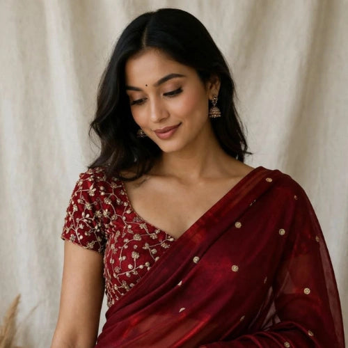 Sitara Sequined Satin Saree