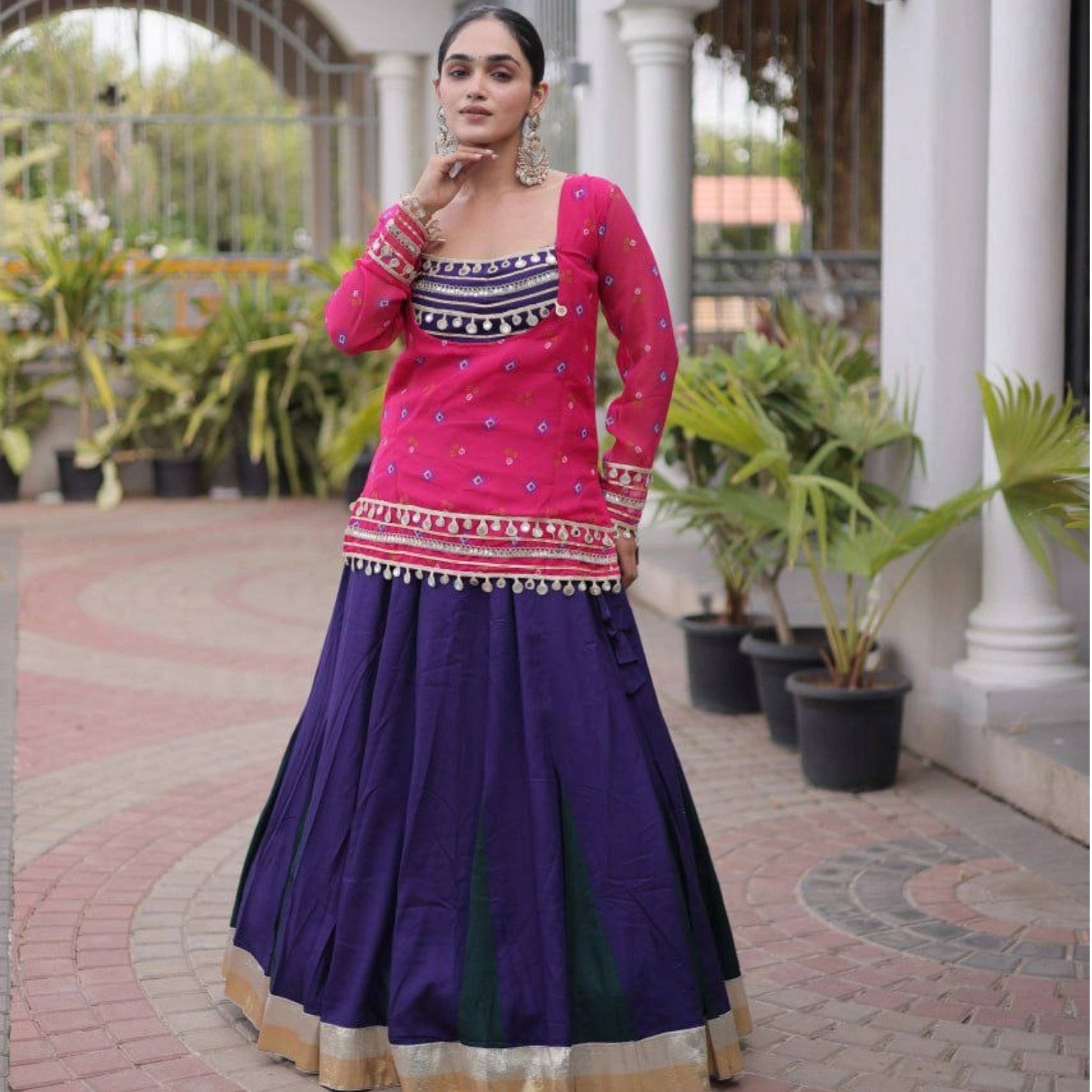 Riwaayat Kutchi Kali Lehenga Set
