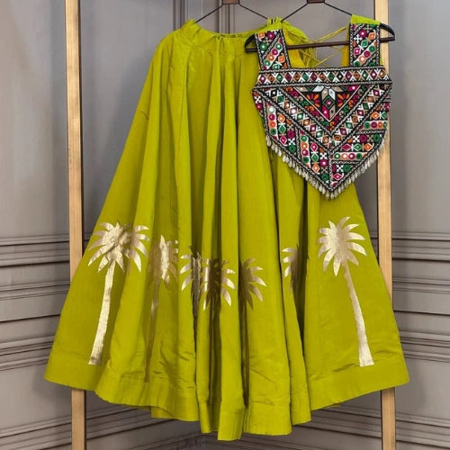 Rangrez Gamthi Coconut Gota Lehenga Set