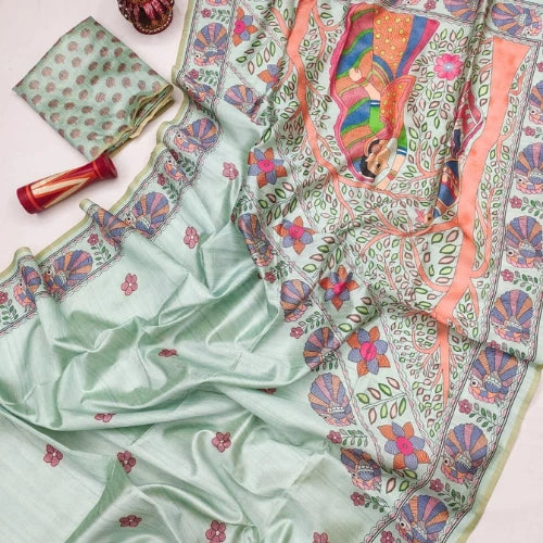 Madhubani Grace Tussar Silk Saree