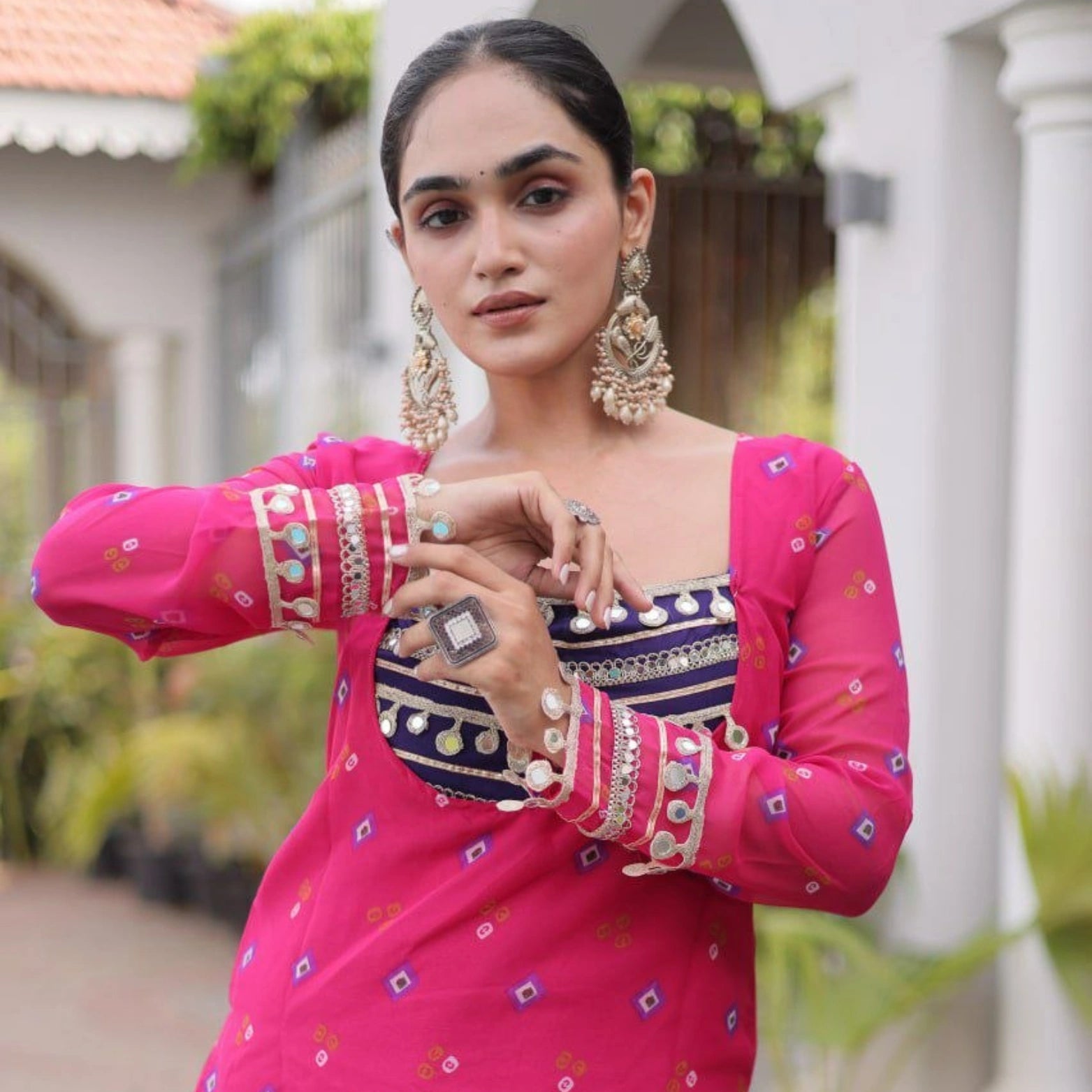 Riwaayat Kutchi Kali Lehenga Set