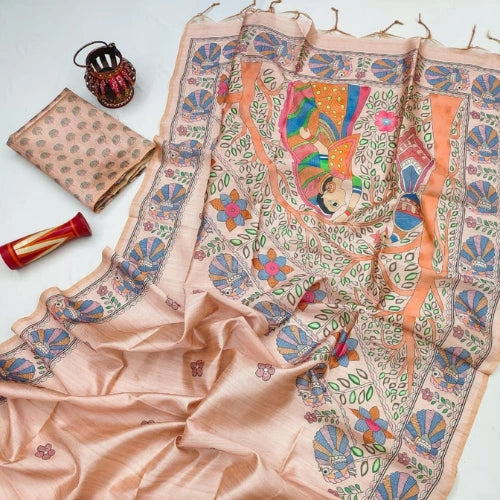 Madhubani Grace Tussar Silk Saree