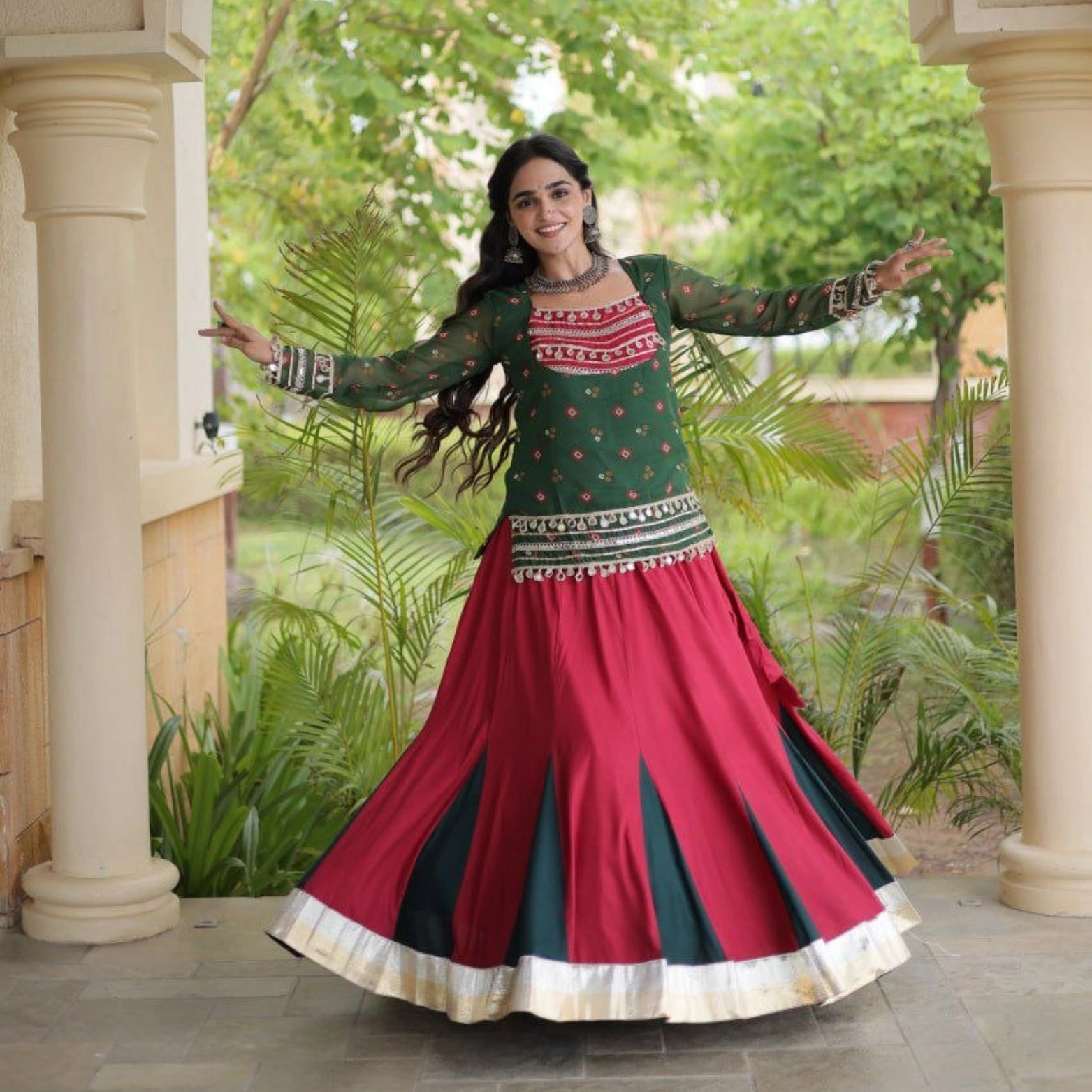 Riwaayat Kutchi Kali Lehenga Set