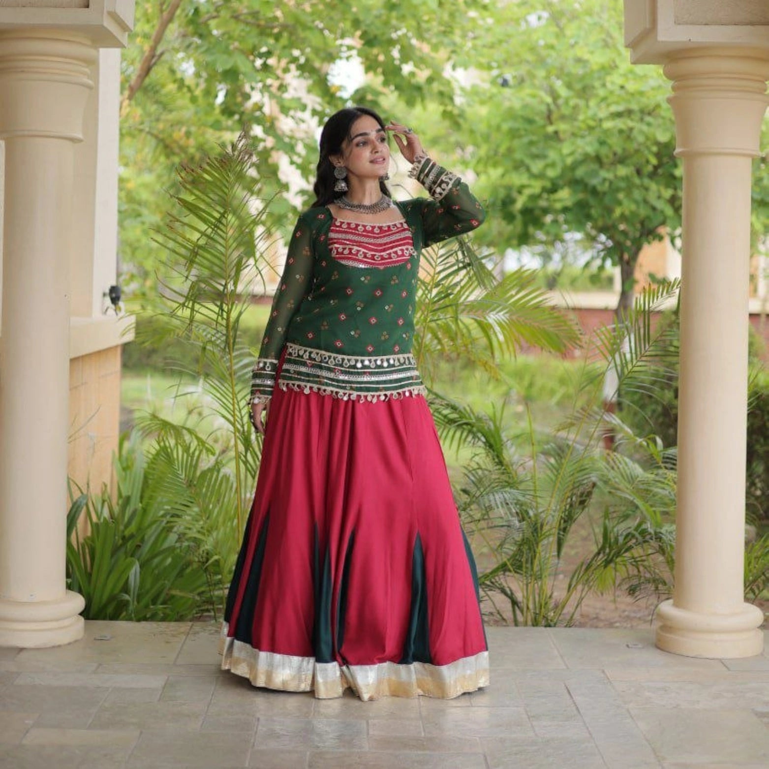 Riwaayat Kutchi Kali Lehenga Set