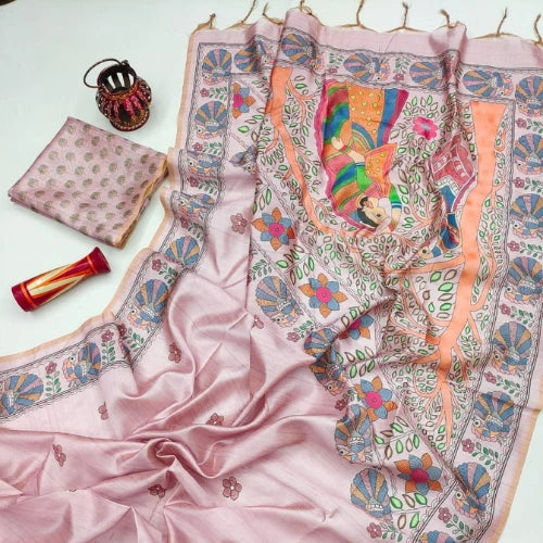 Madhubani Grace Tussar Silk Saree