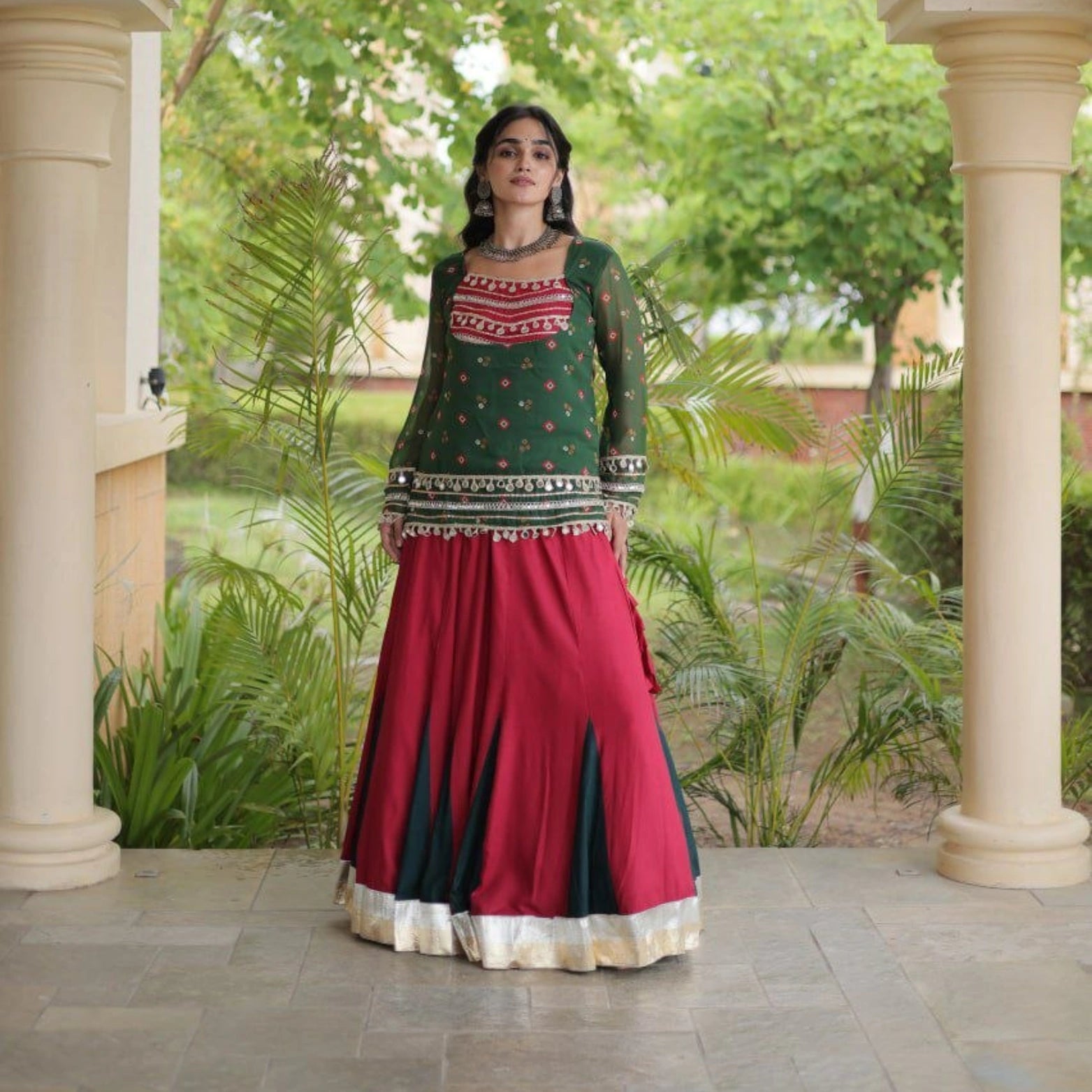 Riwaayat Kutchi Kali Lehenga Set