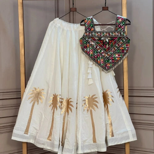 Rangrez Gamthi Coconut Gota Lehenga Set