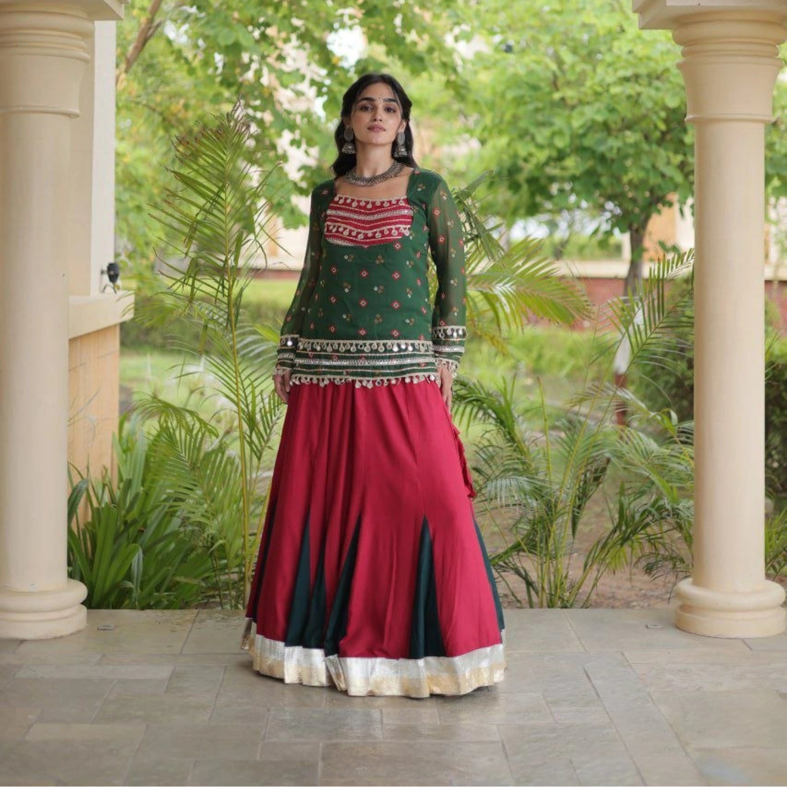 Riwaayat Kutchi Kali Lehenga Set