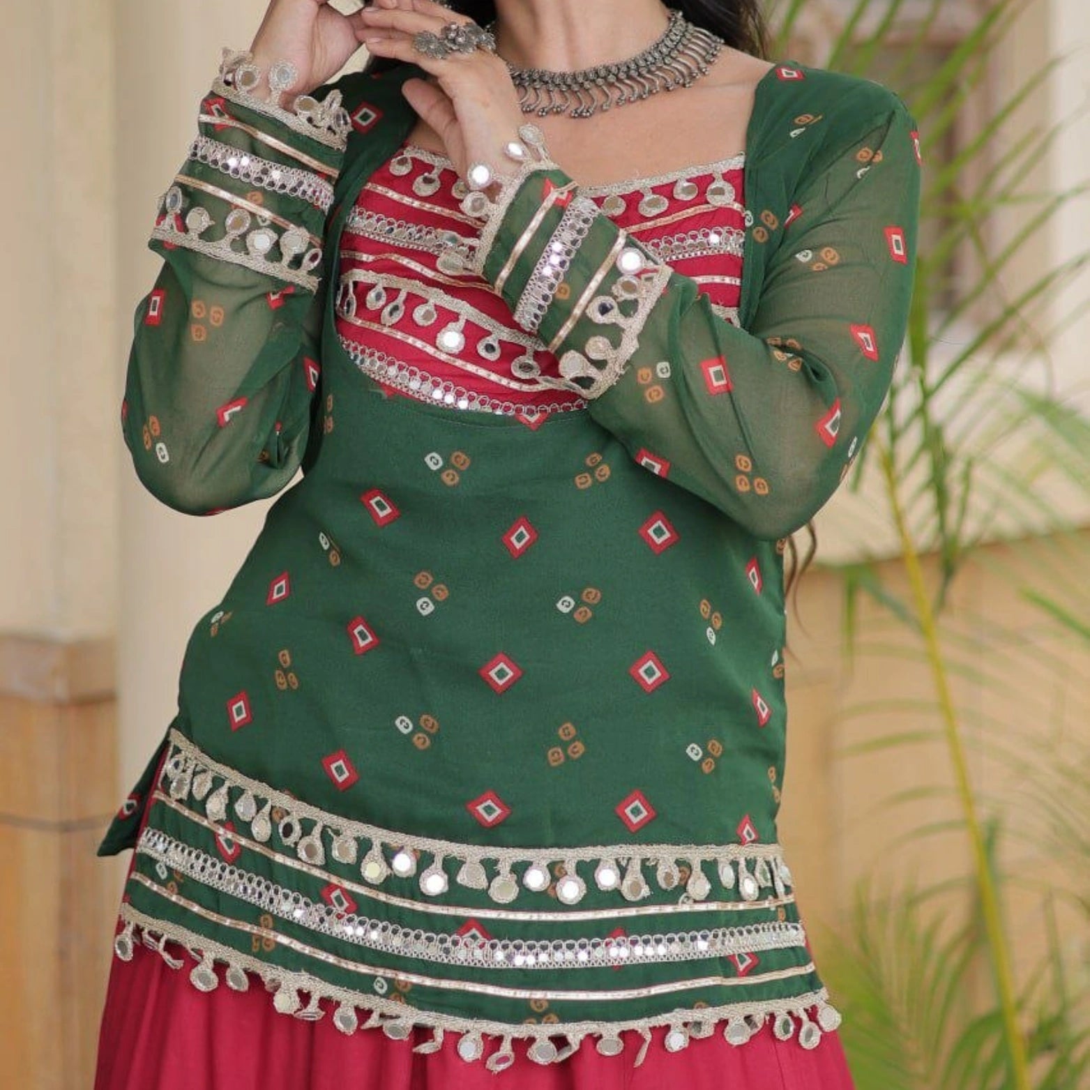 Riwaayat Kutchi Kali Lehenga Set