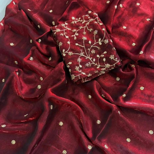 Sitara Sequined Satin Saree