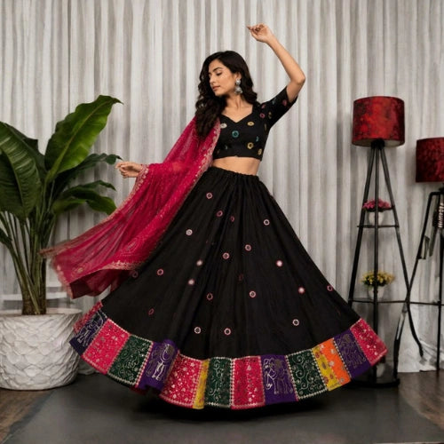 Rangoli Aari Mirror Embroidered Lehenga Set