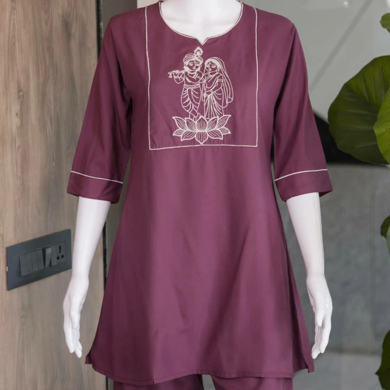 Premium Slub Cotton Kurti Palazzo Set