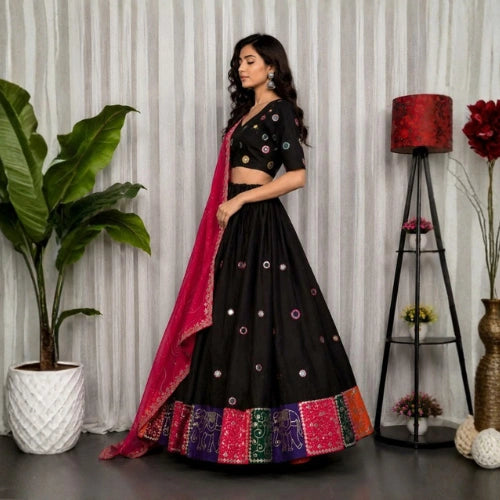 Rangoli Aari Mirror Embroidered Lehenga Set