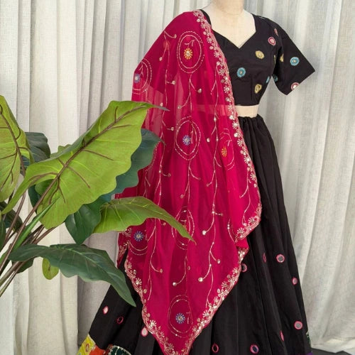 Rangoli Aari Mirror Embroidered Lehenga Set