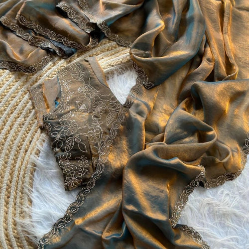 Zarina Jarkan Satin Silk Saree