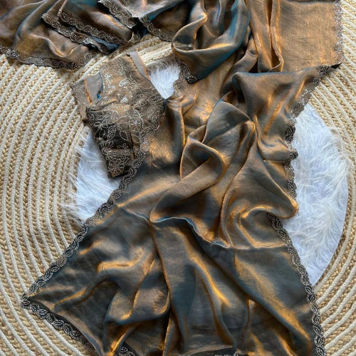 Zarina Jarkan Satin Silk Saree