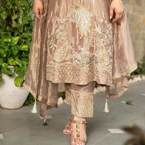 Aarohi Fendi Silk Embroidered Set