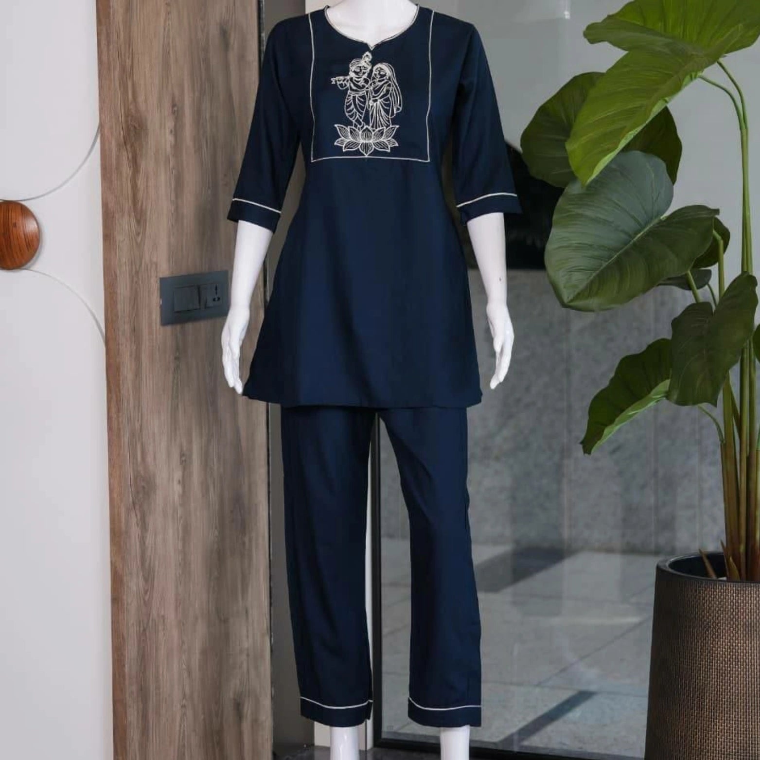 Premium Slub Cotton Kurti Palazzo Set