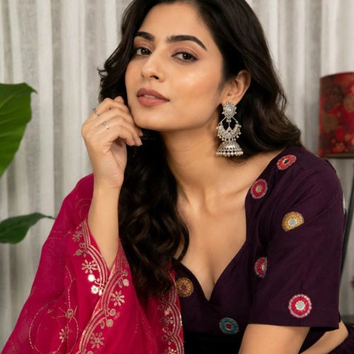 Gulbahar Aari Mirror Embroidered Lehenga Set