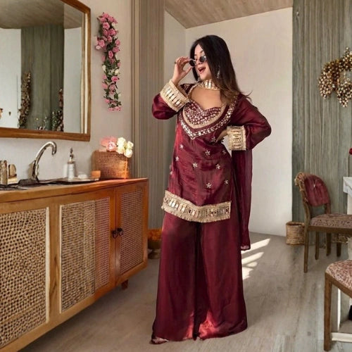 Noor Mirror Sharara Set